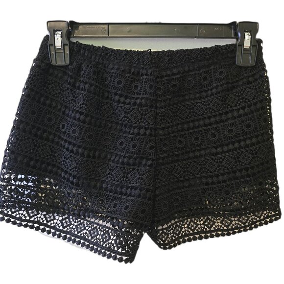 Lot of 2 Womens Lace Shorts Beige Black Knit Lined Stretch Girly Cute Sz S - Picture 10 of 11